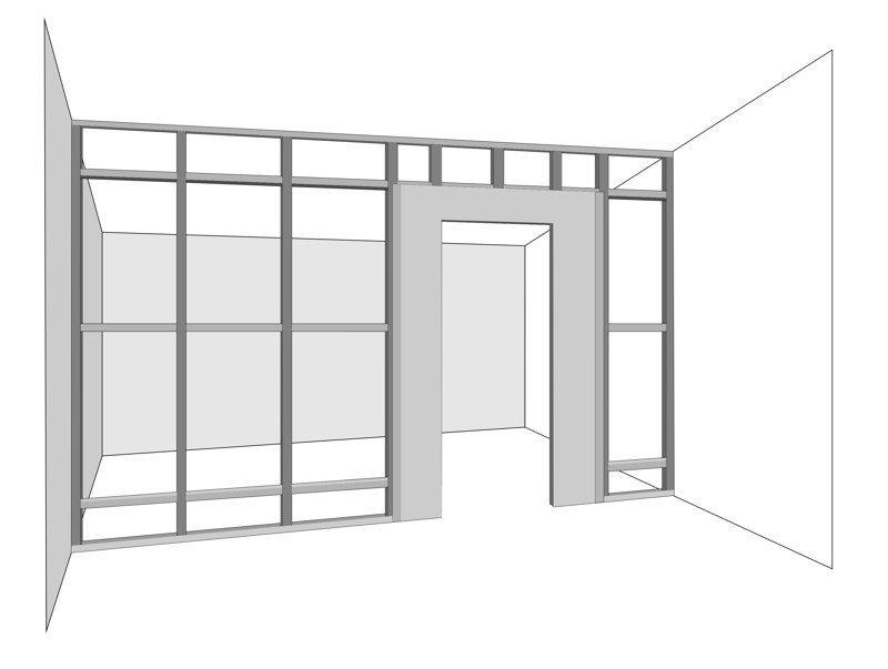Стена из гипсокартона с дверью своими руками: инструкция по установке