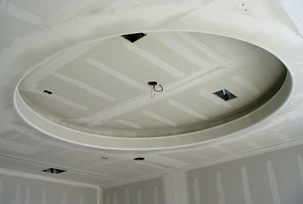потолок из гипсокартона на кухне